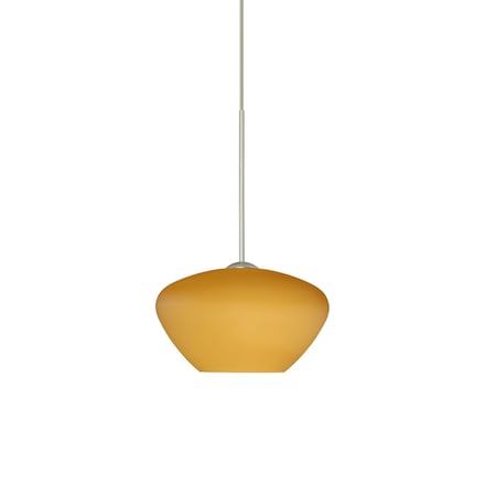 Besa Lighting Peri Cord Pendant, Amber Matte, Satin Nickel Finish, 1x50W Halogen 1XT-541080-SN